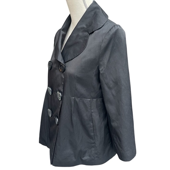 Request Black Large Button Lightweight Swing Jacket (XS) - Picture 7 of 14